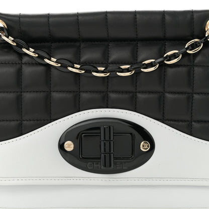 Chanel Lambskin Chocolate Bar Mademoiselle Flap Black White 8 of 10