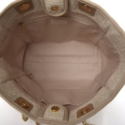 Chanel Canvas Small Deauville Tote Light Beige 5 of 10