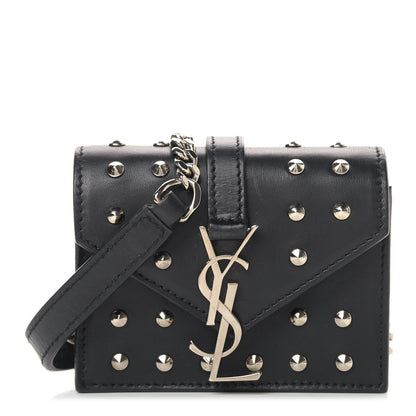 Saint Laurent Calfskin Monogram Studded Mini Candy Crossbody Black 1 of 11