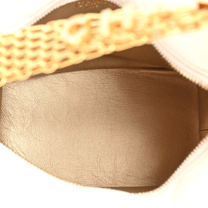 Chanel Lambskin Quilted CC Crystal Signature Chain Hobo White 5 of 11