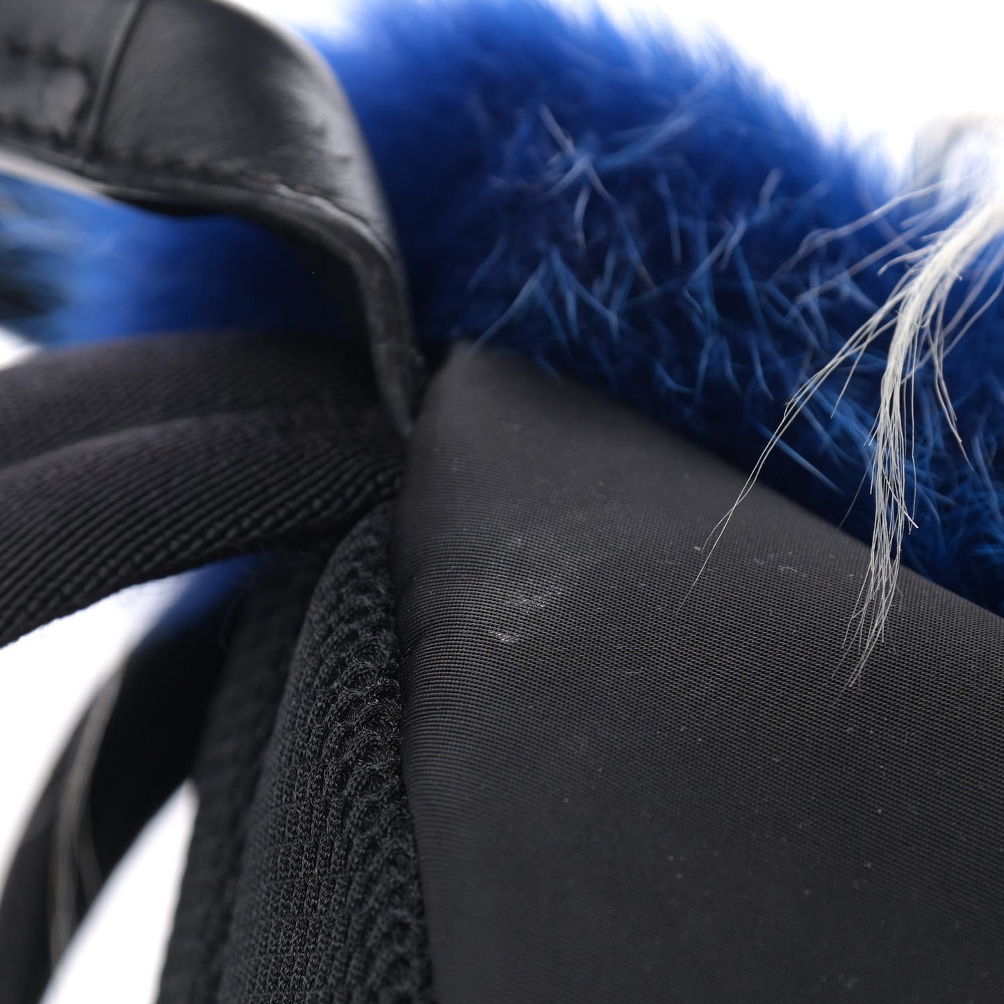 Nylon Vitello Century Mink Fox Goat Fur Studded Karlito Backpack Black Multicolor