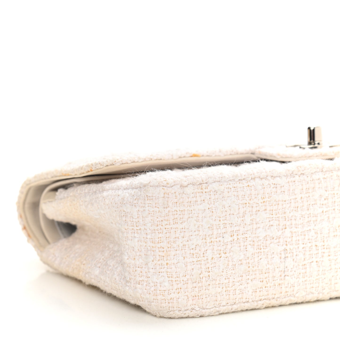 Tweed Medium Double Flap White