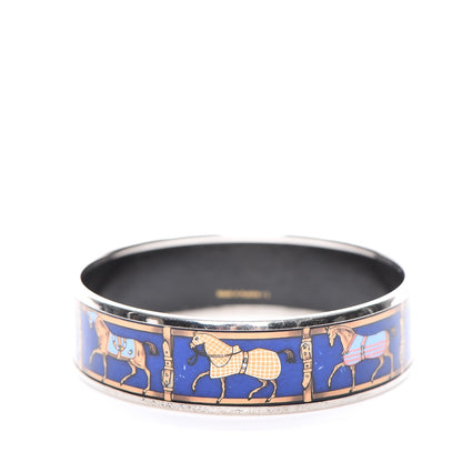 Hermes Enamel Printed Horse Riding Motif Wide Bracelet 65 3 of 5