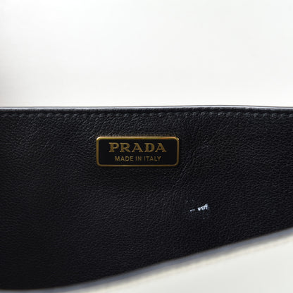 Prada City Calfskin Saffiano Cahier Bag White Black 12 of 13
