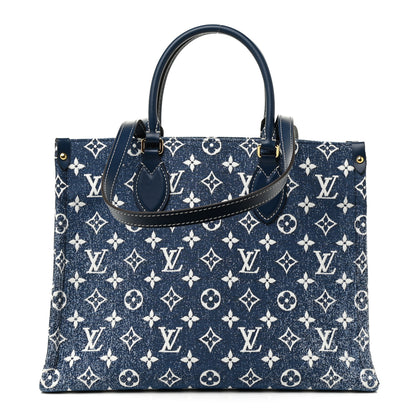 Louis Vuitton Monogram Jacquard Denim Onthego MM Bleu 1 of 10