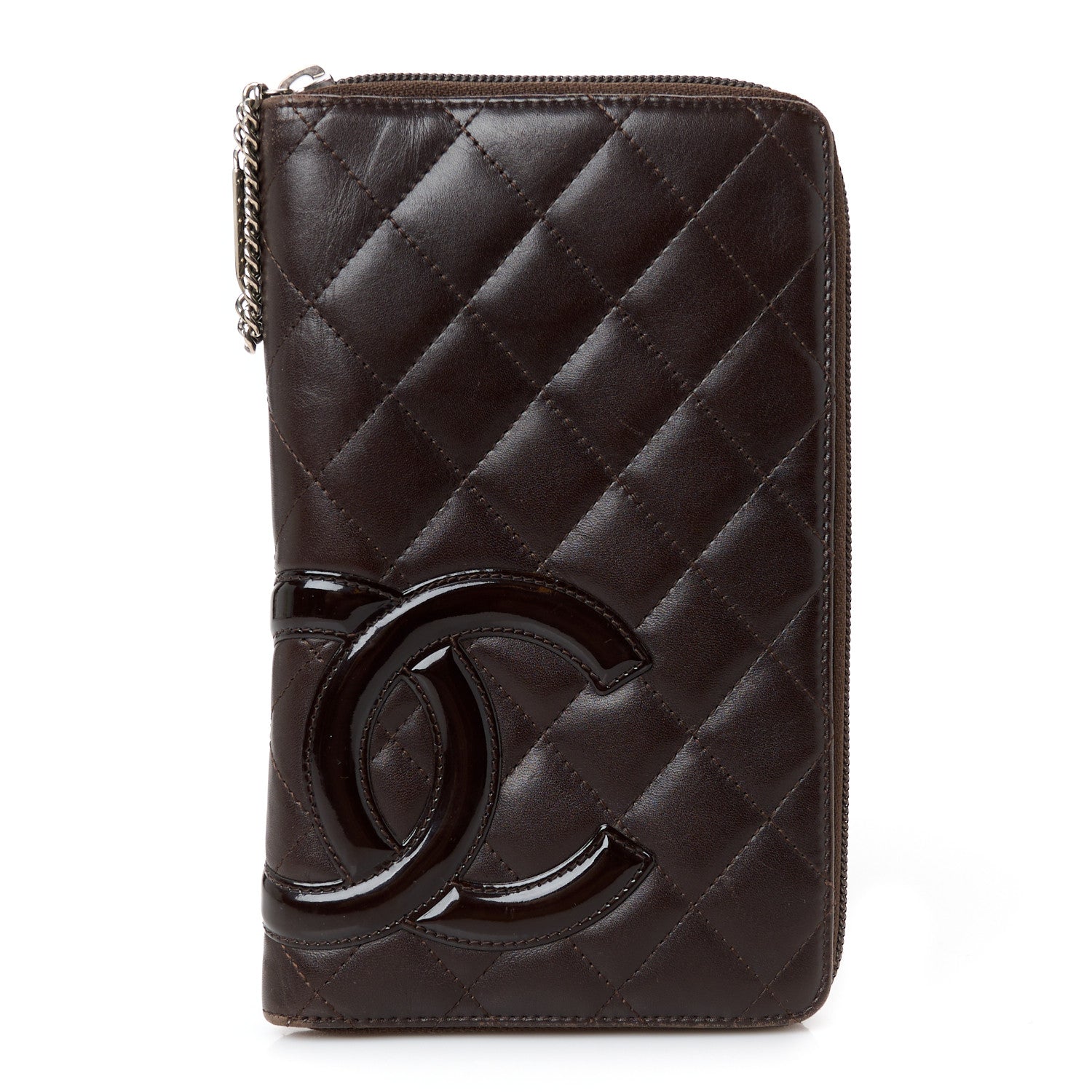 Chanel Calfskin Cambon Zip Around Organizer Wallet Brown 1 of 12