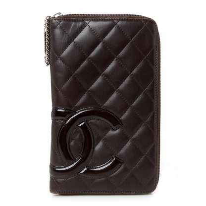 Chanel Calfskin Cambon Zip Around Organizer Wallet Brown 1 of 12