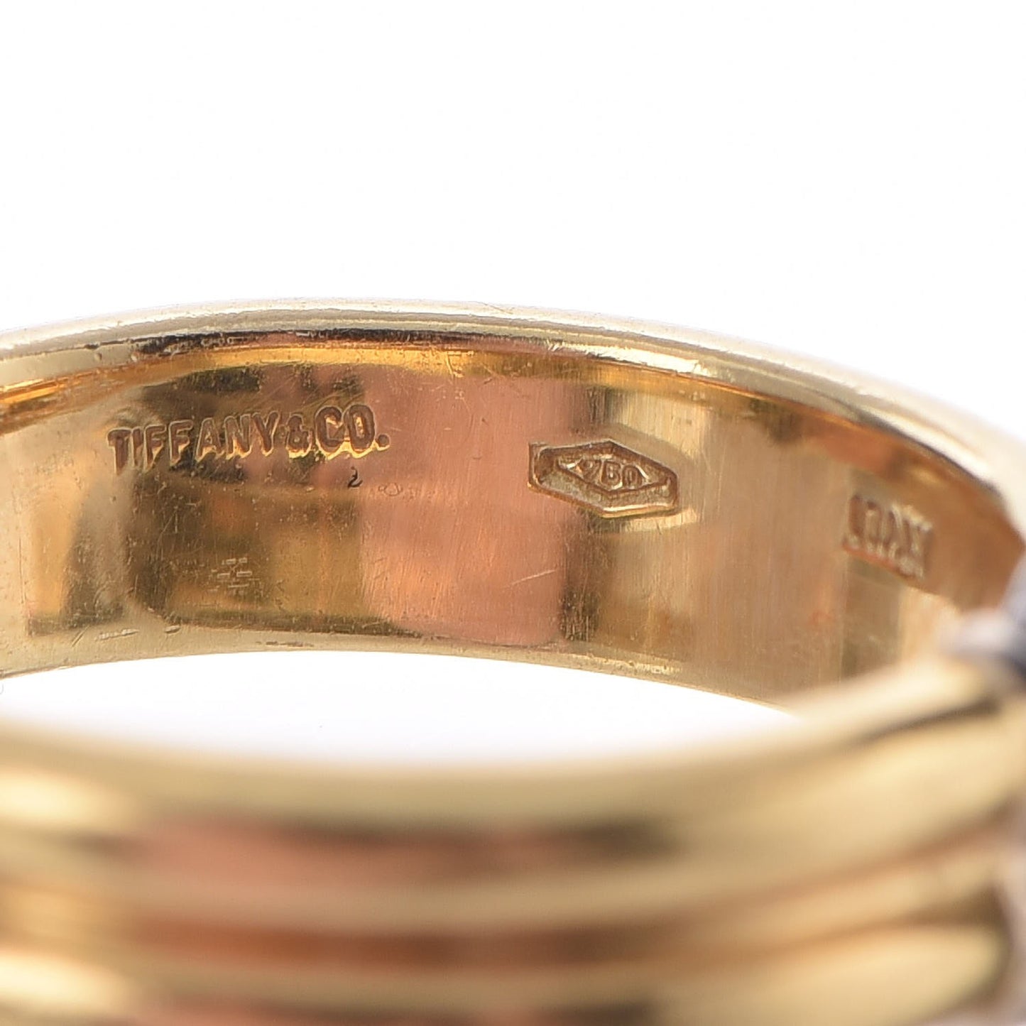 18K Yellow White Gold Sapphire Ruby Ring 50 5.25