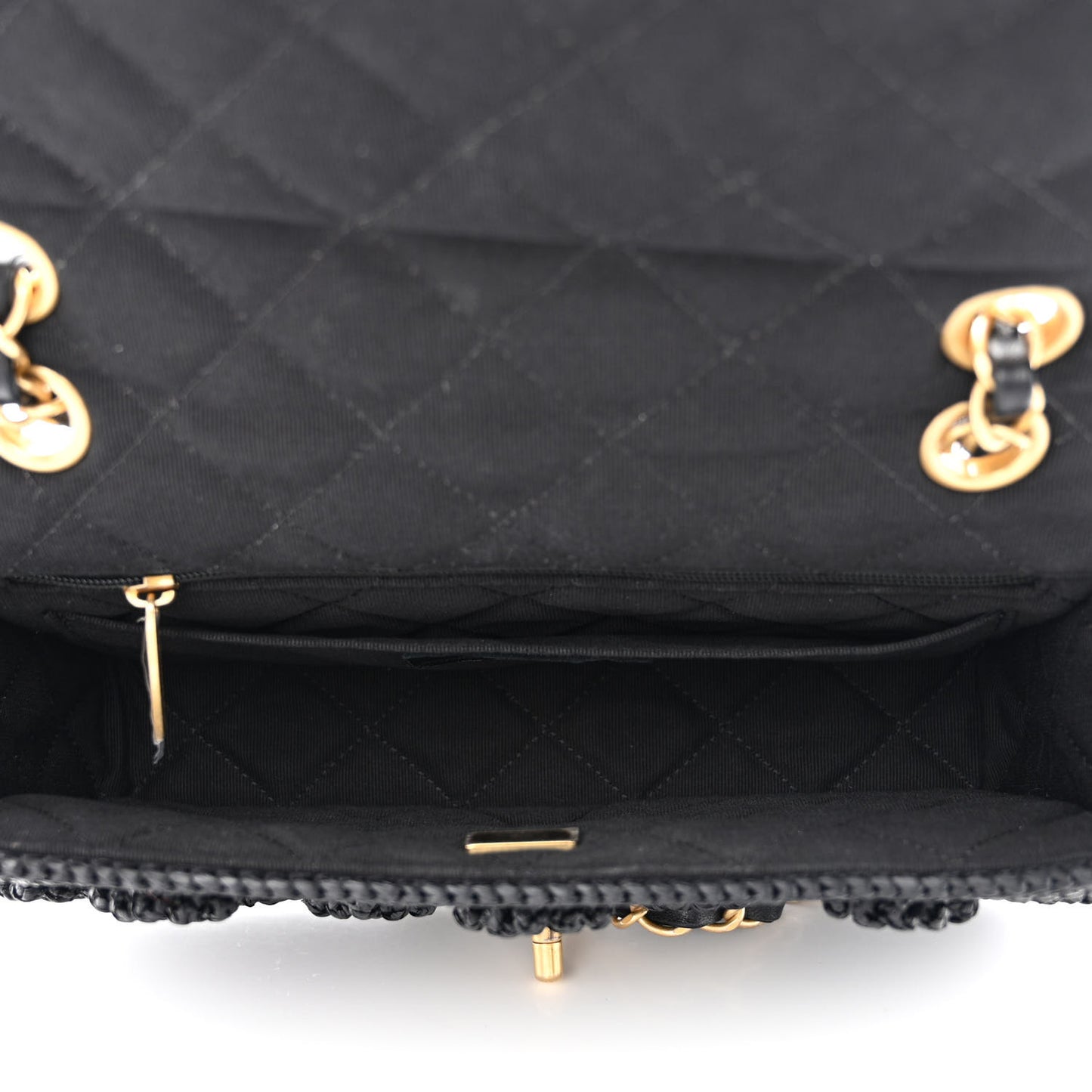 Raffia Dolce Raffia Flap Bag Black