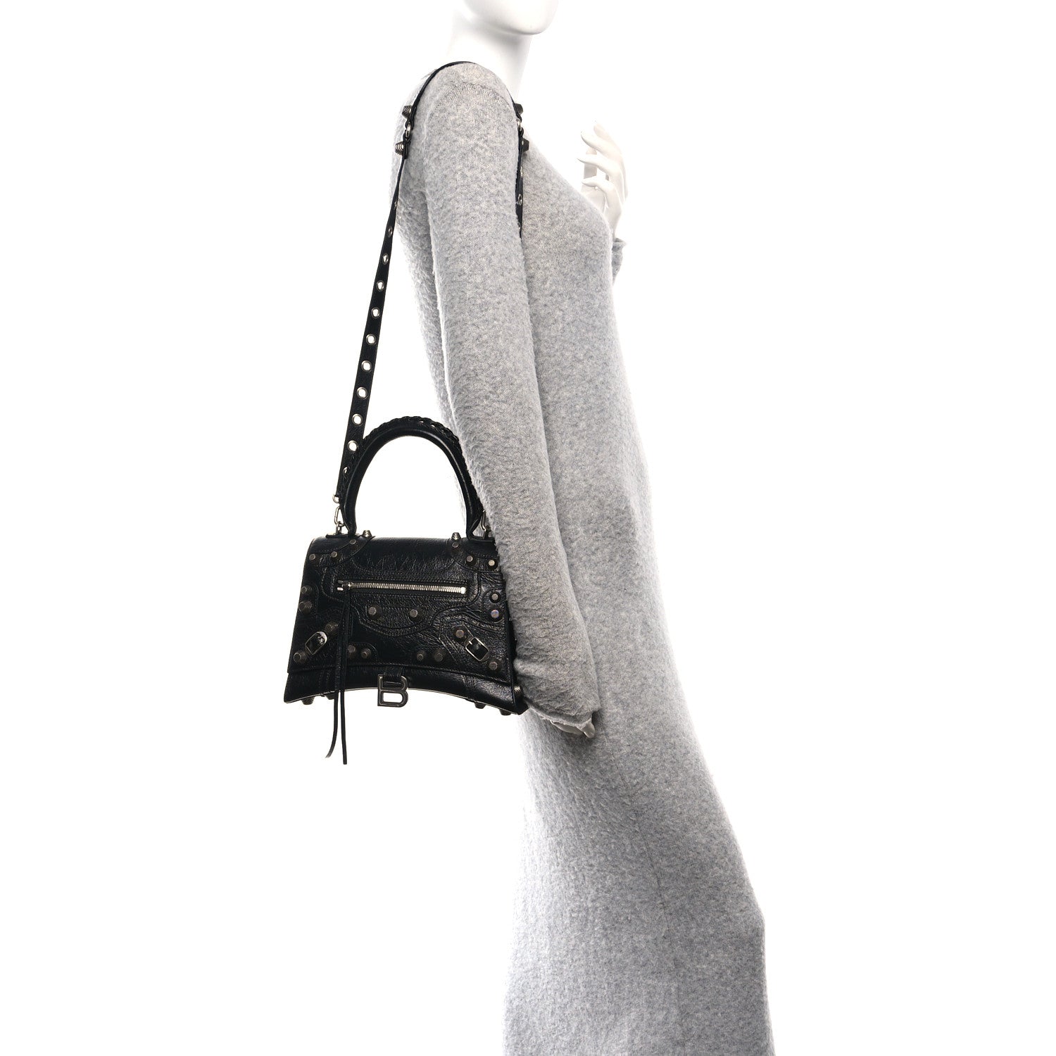 Balenciaga Arena Lambskin Medium Hourglass X Le Cagole Top Handle Bag Black 2 of 9