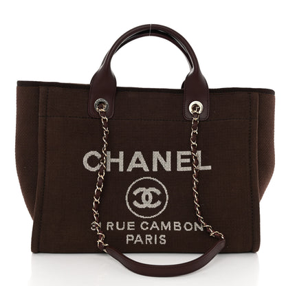 Chanel Mixed Fibers Small Deauville Tote Brown 3 of 11