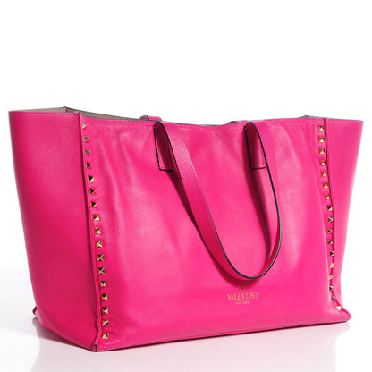 Valentino Garavani Nappa Medium Rockstud Soft Tote Pop Fuxia 3 of 8
