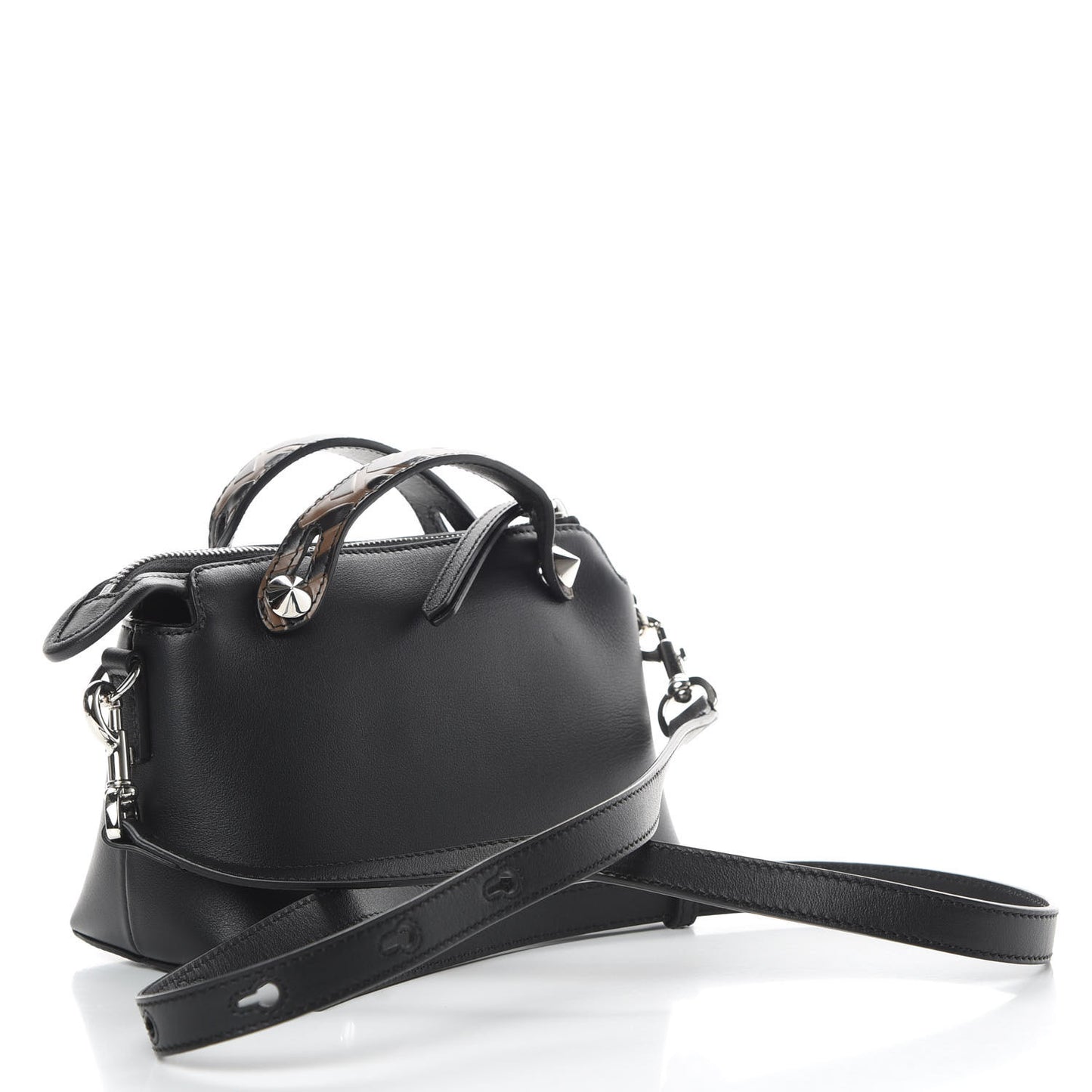 Vitello Dolce Bi-Color FF 1974 Embossed Mini By The Way Boston Bag Black Maya