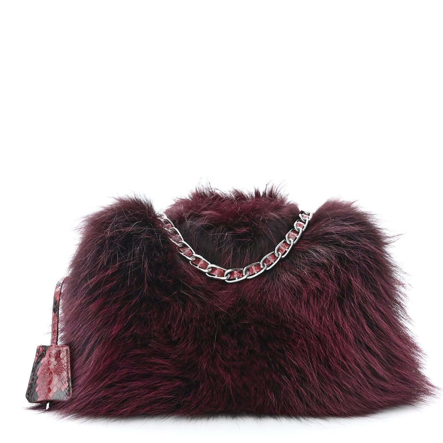 Fox Fur Snakeskin Chain Bag