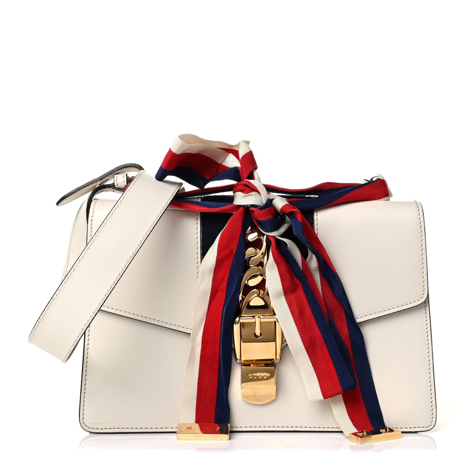 Gucci Calfskin Small Sylvie Shoulder Bag Off White 1 of 7
