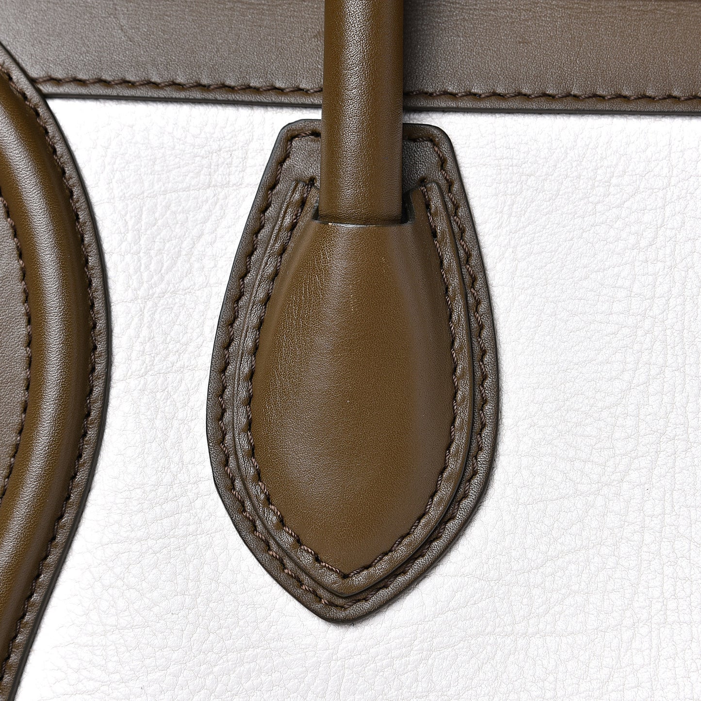 Textured Calfskin Suede Tri-color Mini Luggage Cream