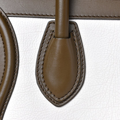 Celine Textured Calfskin Suede Tri-color Mini Luggage Cream 13 of 20
