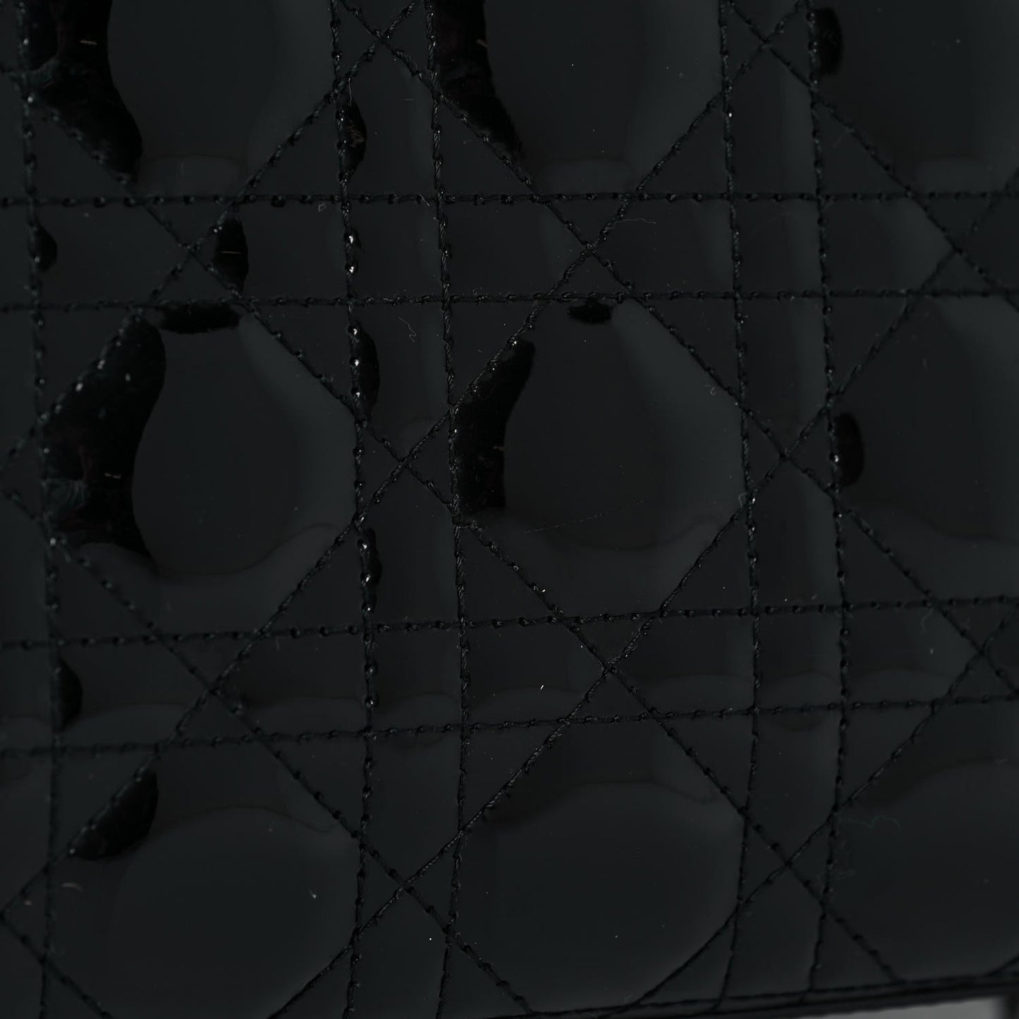 Patent Cannage Medium Lady Dior Black