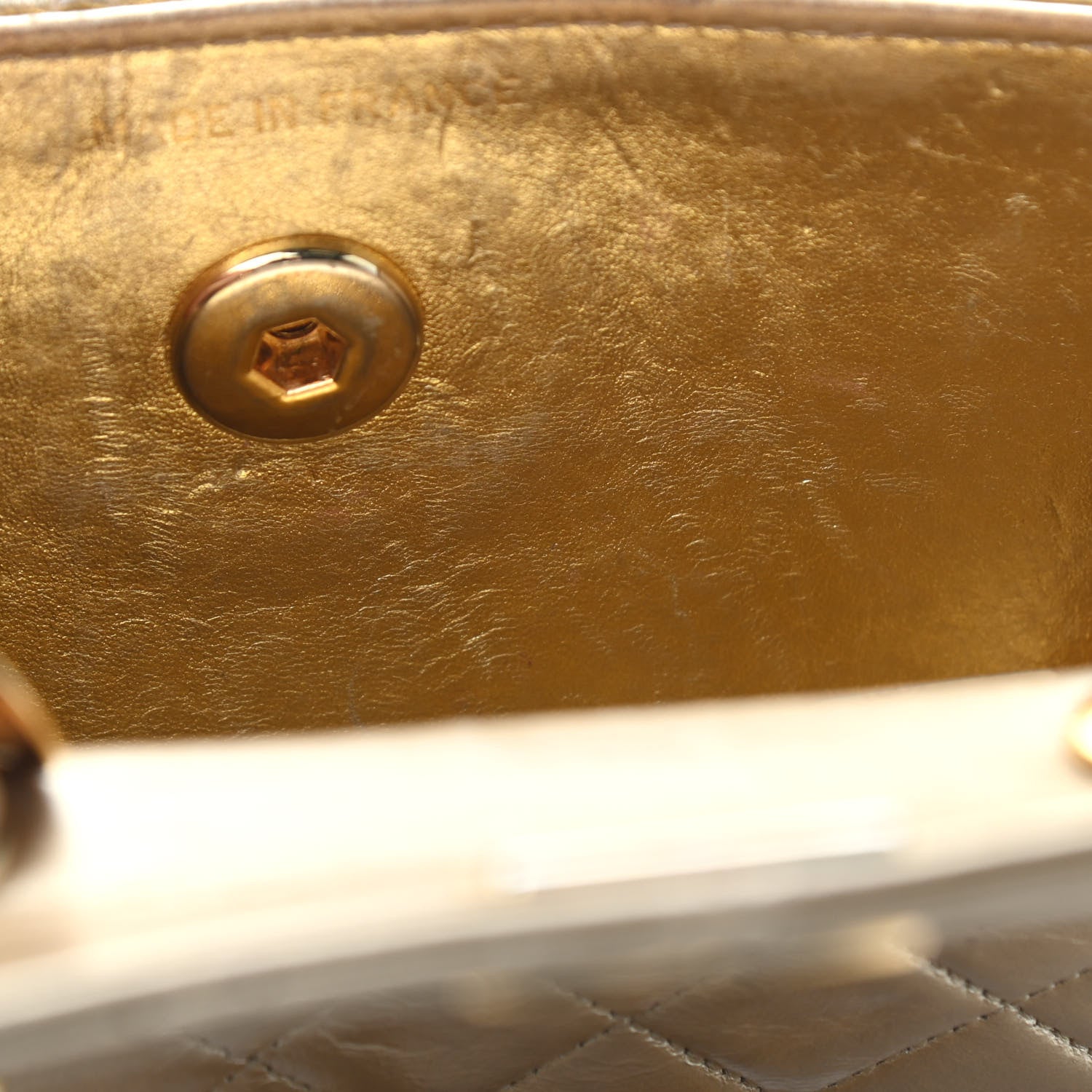 Chanel Metallic Lambskin Quilted Extra Mini Flap Gold 6 of 9