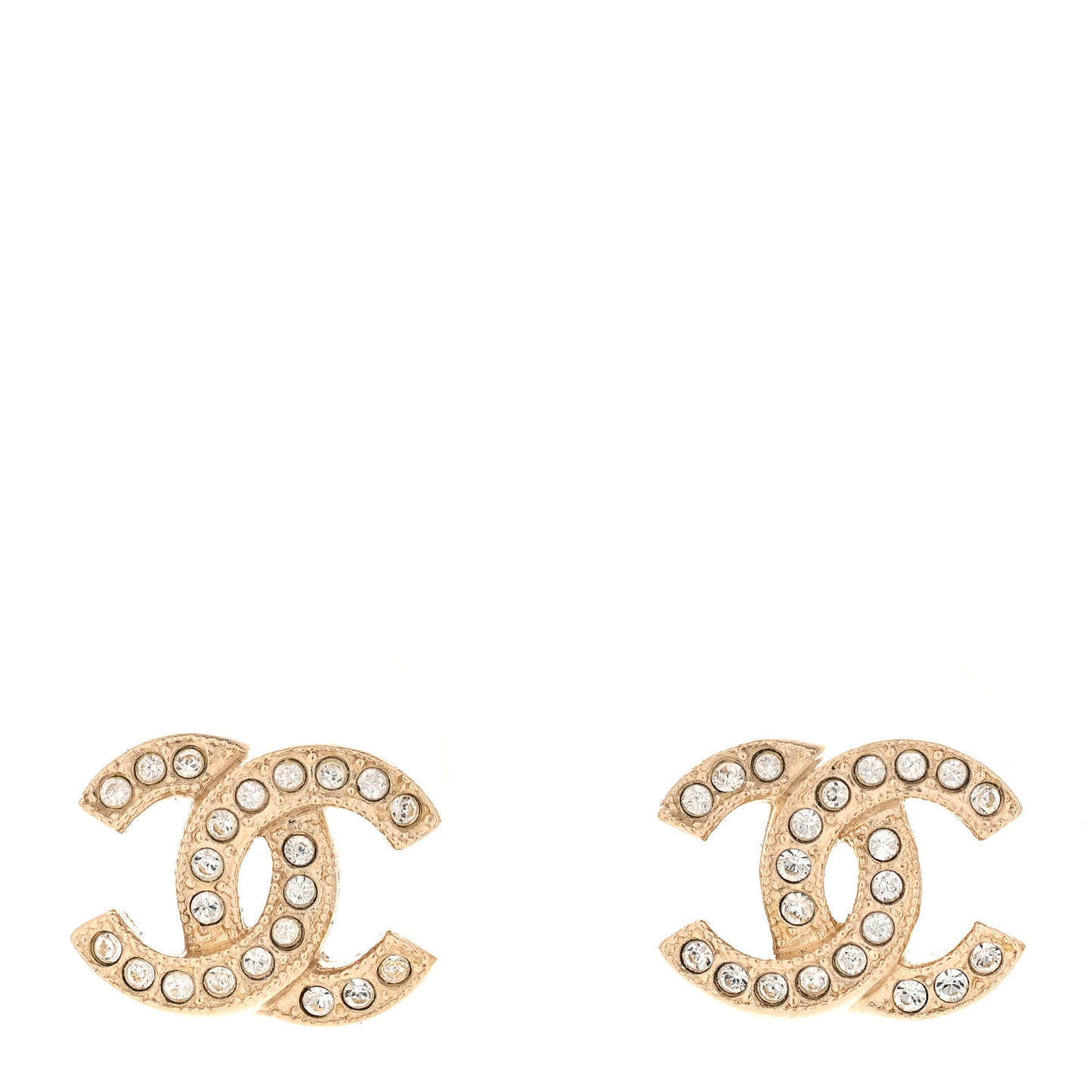 Crystal Mini Timeless CC Earrings Light Gold