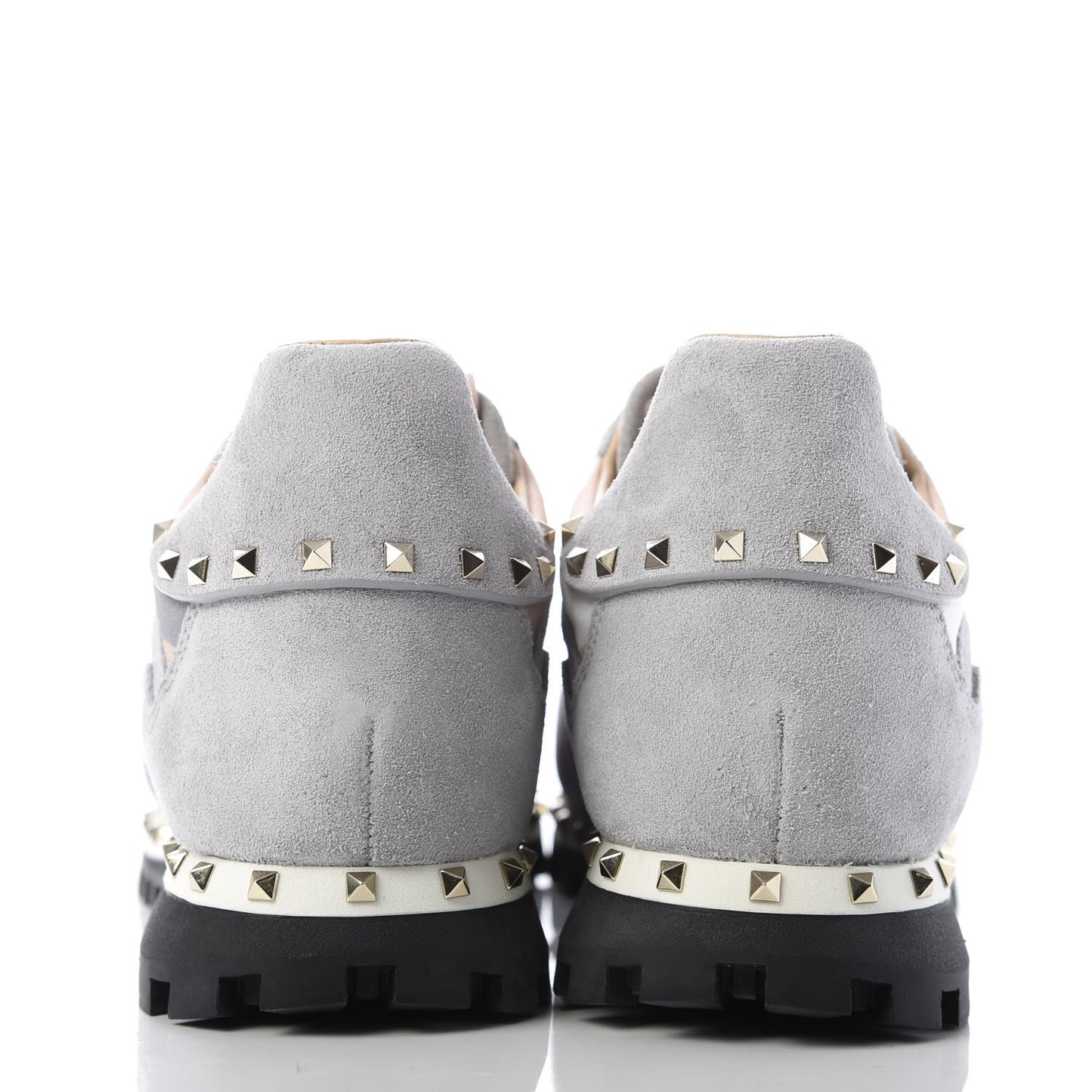 Suede Nylon Camouflage Womens Soul Rockstud Sneakers 37.5 Grey