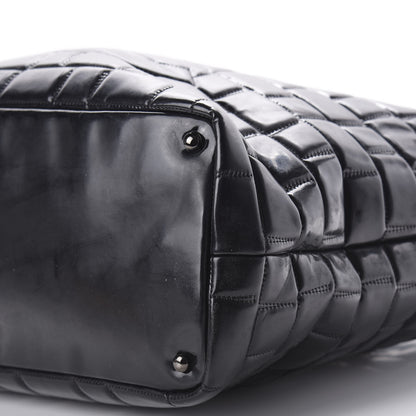 Chanel Vinyl Quilted Frozen Shopping Tote Black 7 of 12