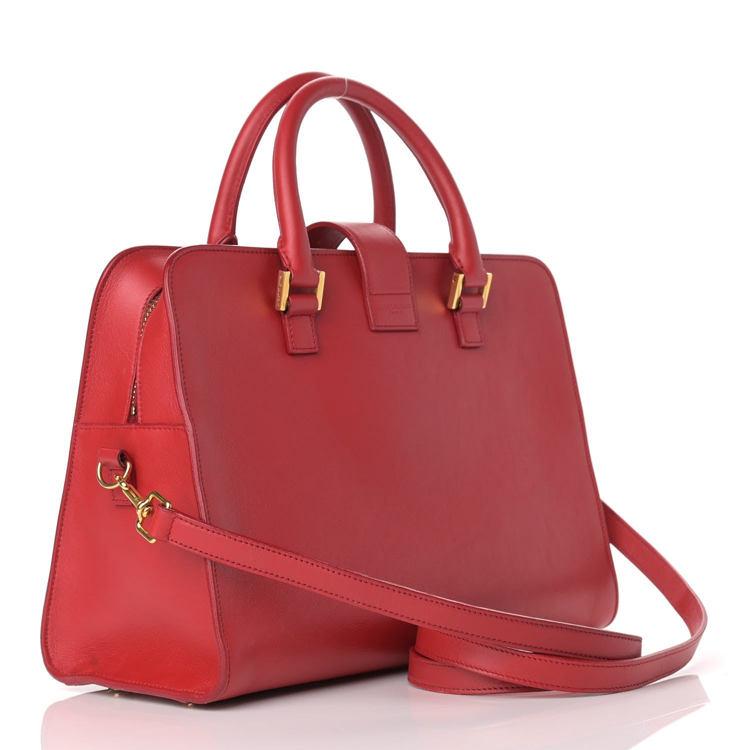 Saint Laurent Calfskin Small Monogram Cabas Lipstick Red 3 of 25