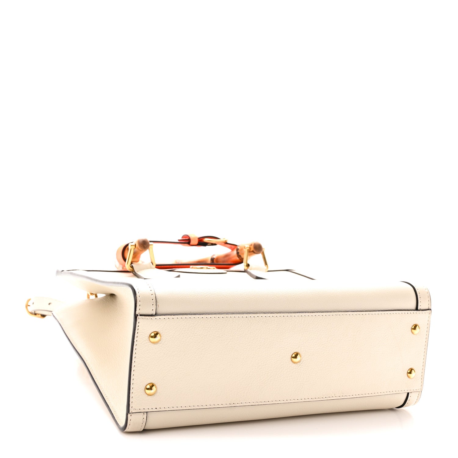 Gucci Wonka Grain Calfskin Small Diana Tote Bag Mystic White 4 of 10