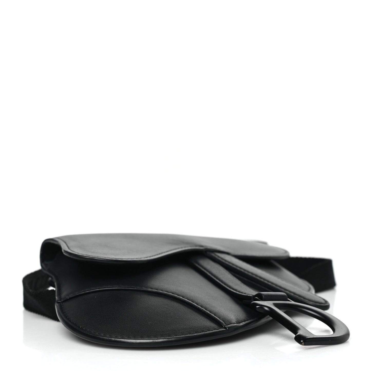 Ultra Matte Calfskin Saddle Belt Bag Black