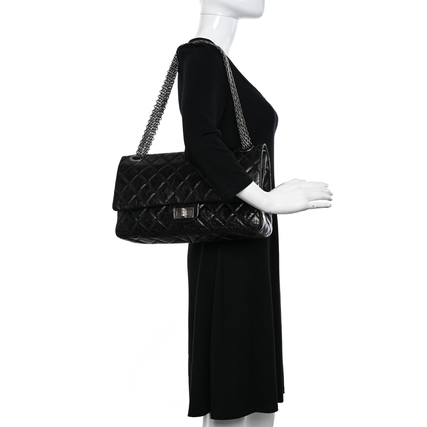 Chanel Aged Calfskin Quilted 2.55 Reissue 228 Flap Black 2 of 11