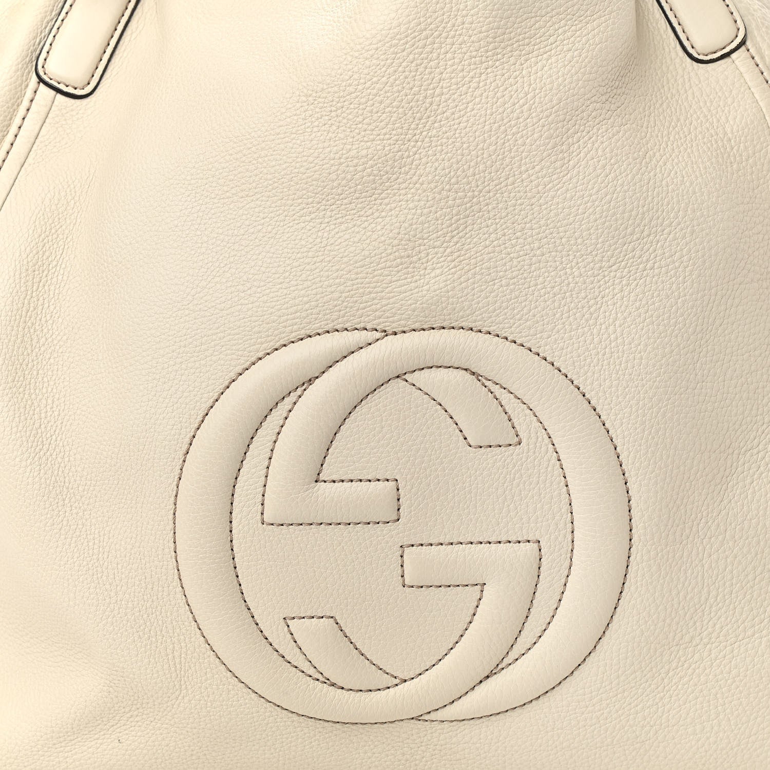 Gucci Pebbled Calfskin Large Soho Shoulder Bag Off White 8 of 11