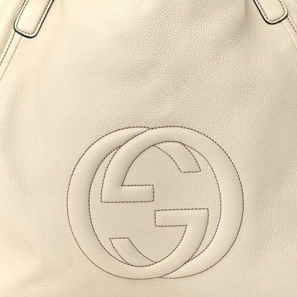 Gucci Pebbled Calfskin Large Soho Shoulder Bag Off White 8 of 11