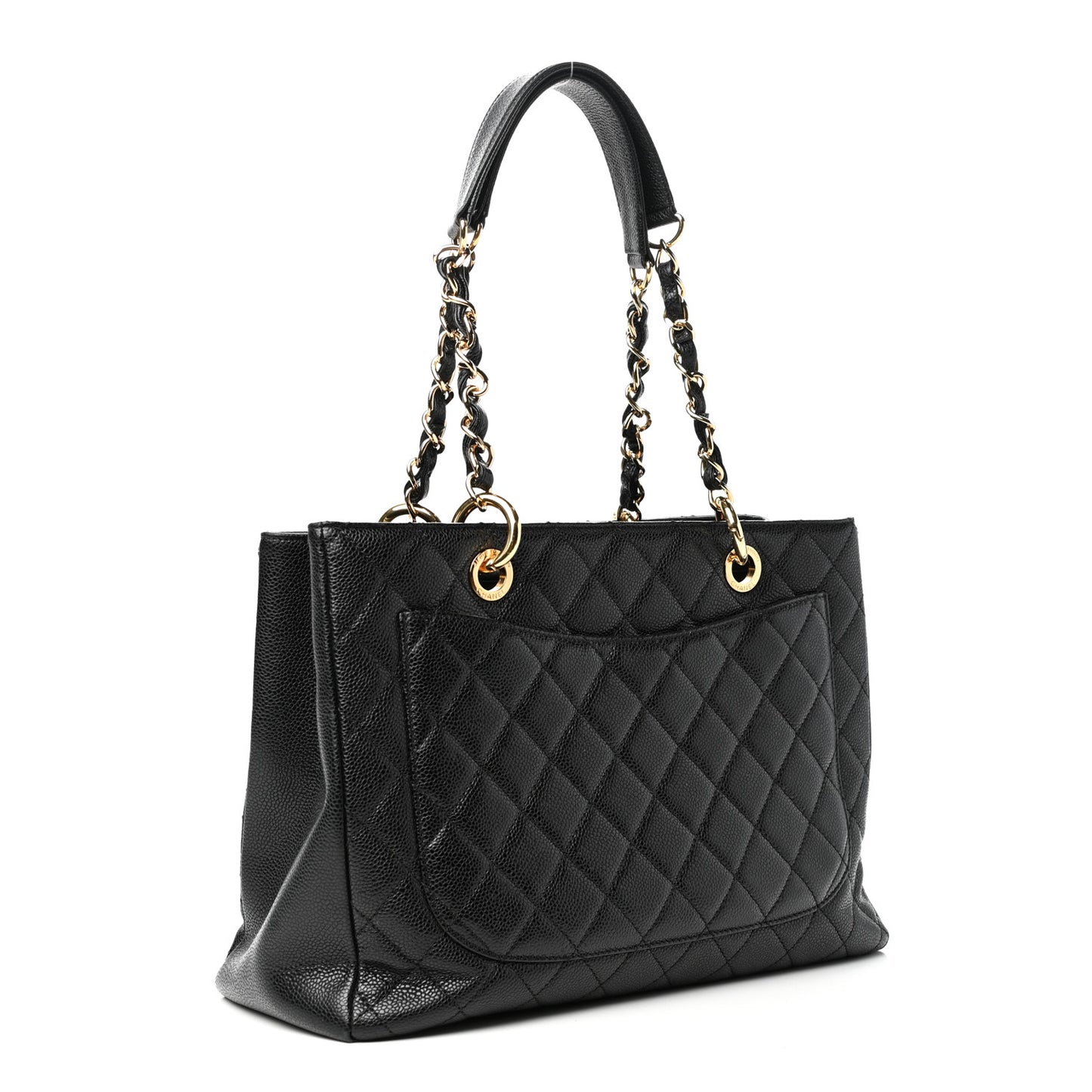 Caviar Quilted Grand Shopping Tote GST Black