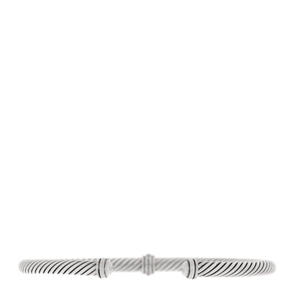 David Yurman Sterling Silver Diamond 4mm Cable Classics Single Station Bracelet 1 of 3