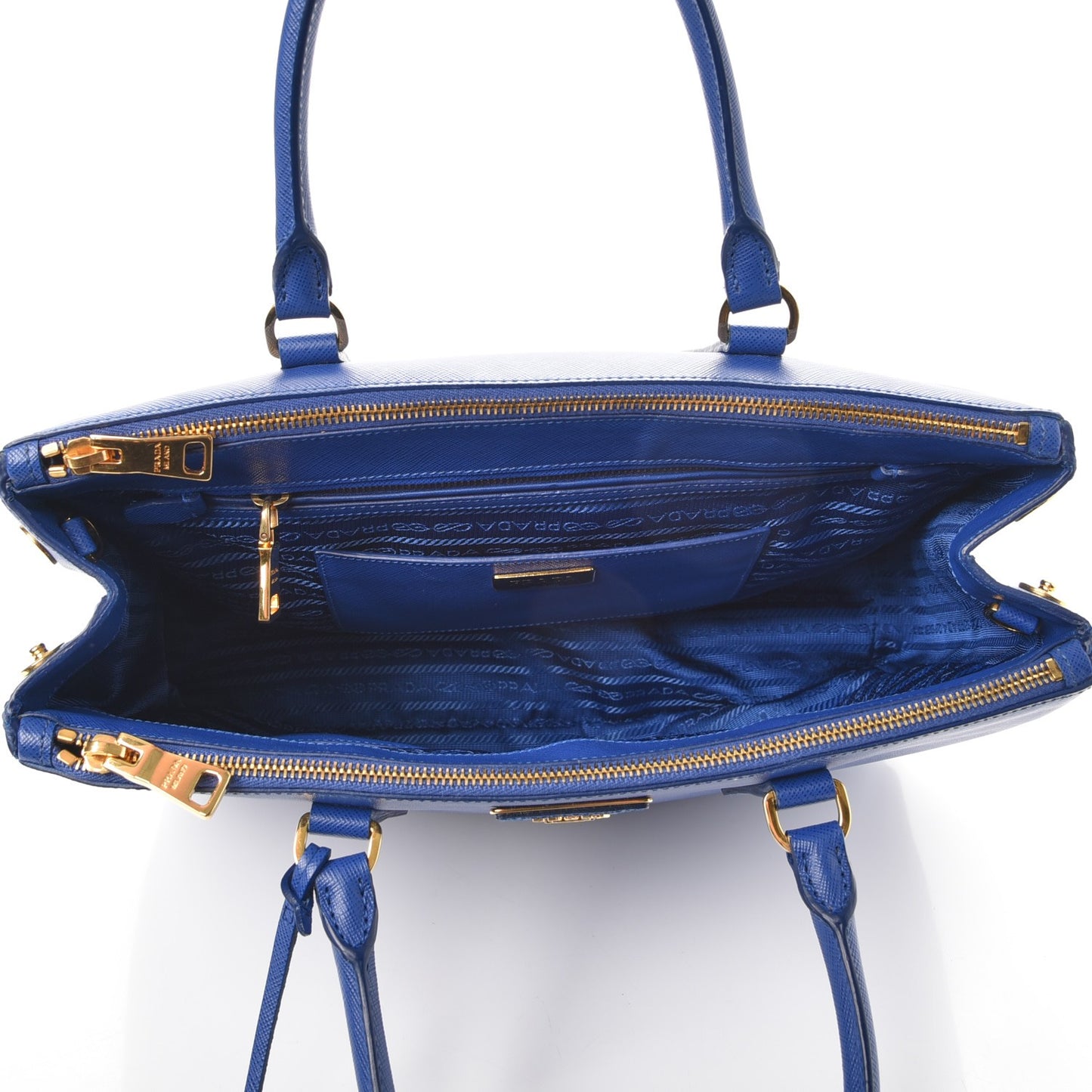 Saffiano Medium Galleria Double Zip Tote Royal