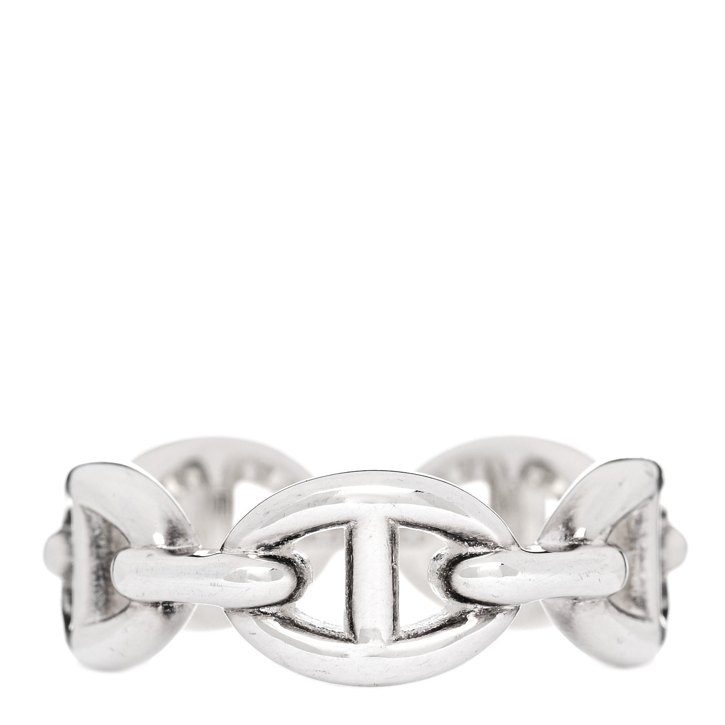 Sterling Silver PM Chaine d'Ancre Enchainee Band Ring 53 6.5