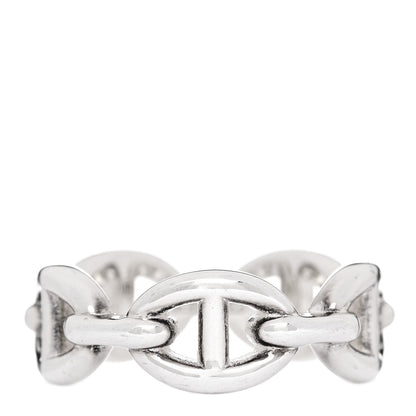 Hermes Sterling Silver PM Chaine d'Ancre Enchainee Band Ring 53 6.5 1 of 9