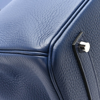 Hermes Taurillon Clemence Birkin 35 Bleu Saphir 10 of 12