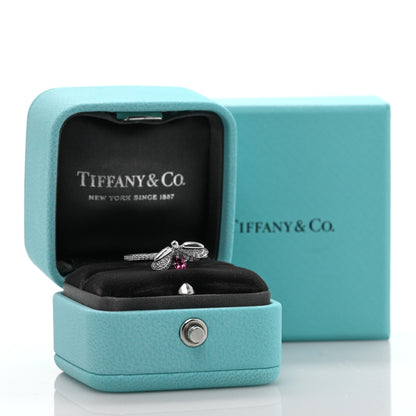 Tiffany Platinum Diamond Rubellite Paper Flowers Firefly Ring 54 7 5 of 5