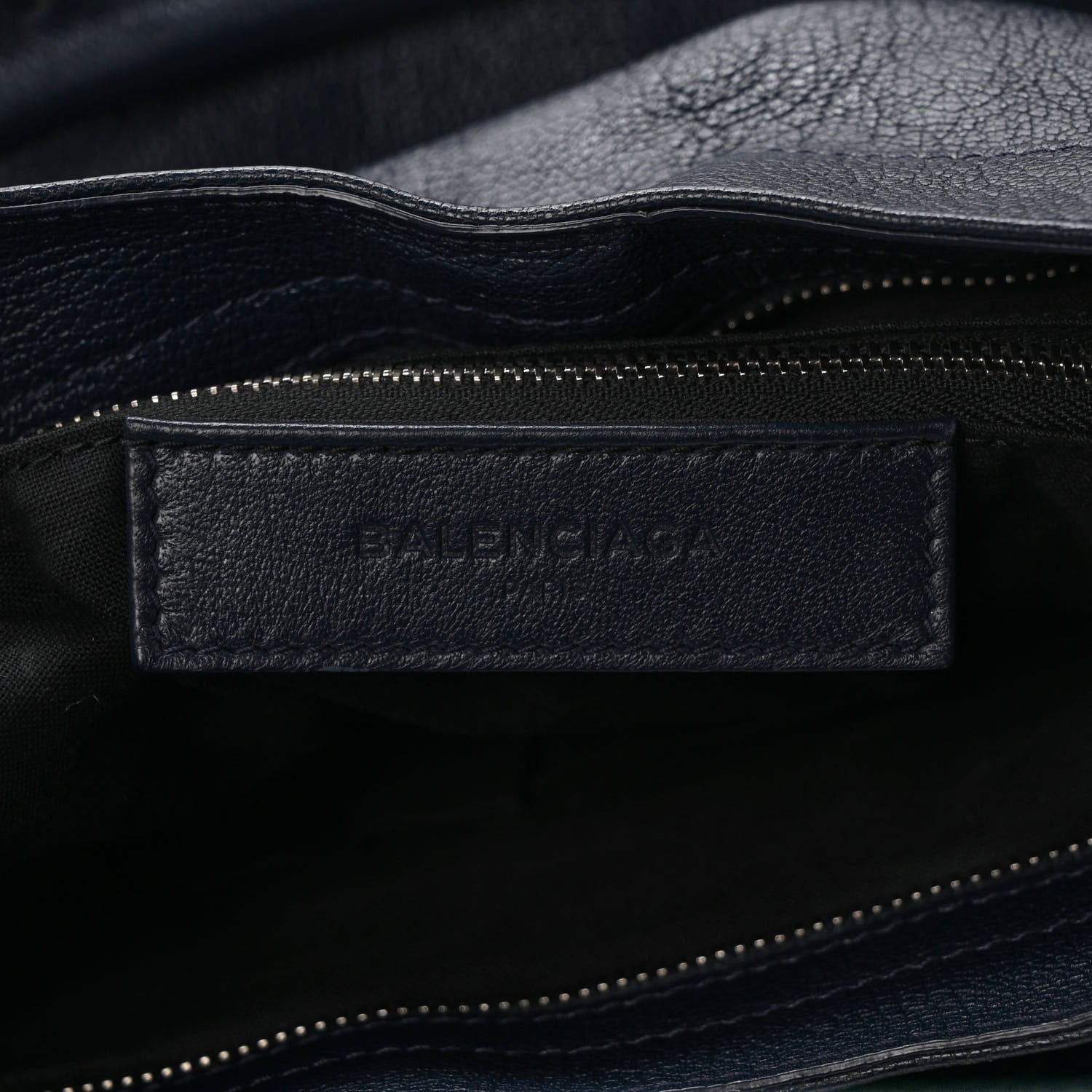 Balenciaga Chevre Silver Metallic Edge Hardware Velo Bleu Nuit Dark Sea 6 of 9