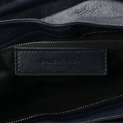 Balenciaga Chevre Silver Metallic Edge Hardware Velo Bleu Nuit Dark Sea 6 of 9