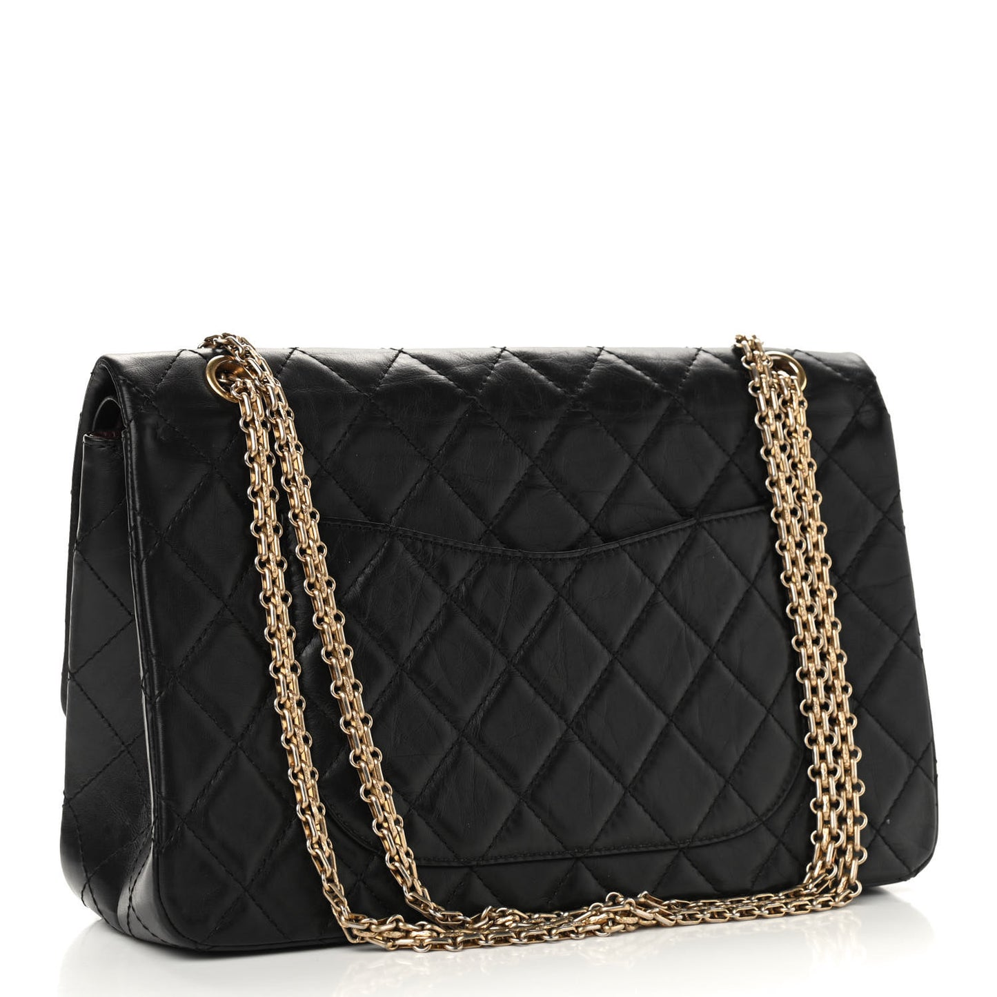 Aged Calfskin Quilted 2.55 Reissue 227 Flap Black