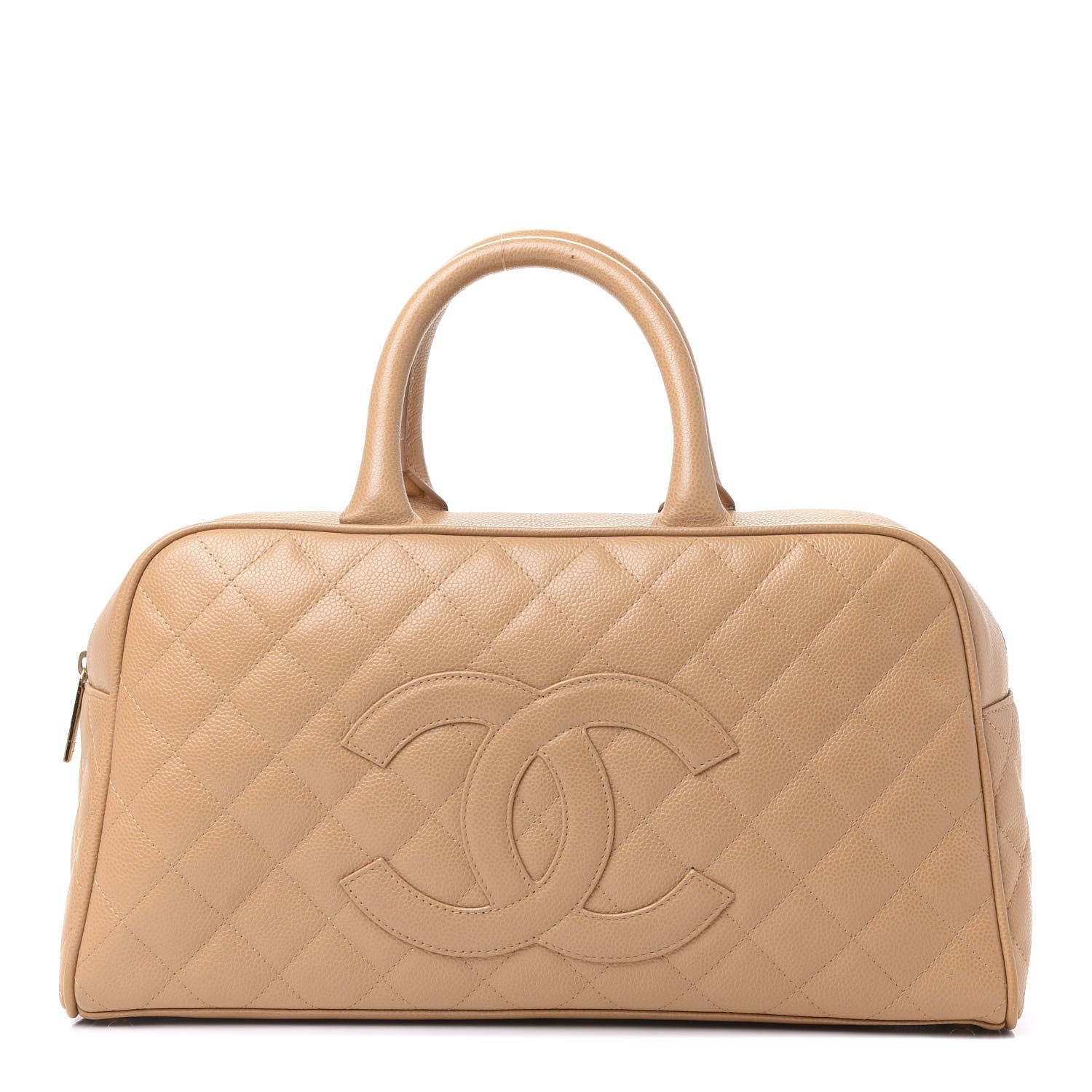 Chanel Caviar Quilted Large Bowler Bag Beige 1 of 11