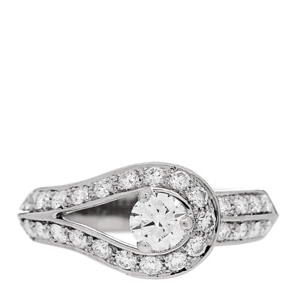 Van Cleef & Arpels Platinum Diamond .30ct Couture Solitaire Ring 50 5.25 1 of 6