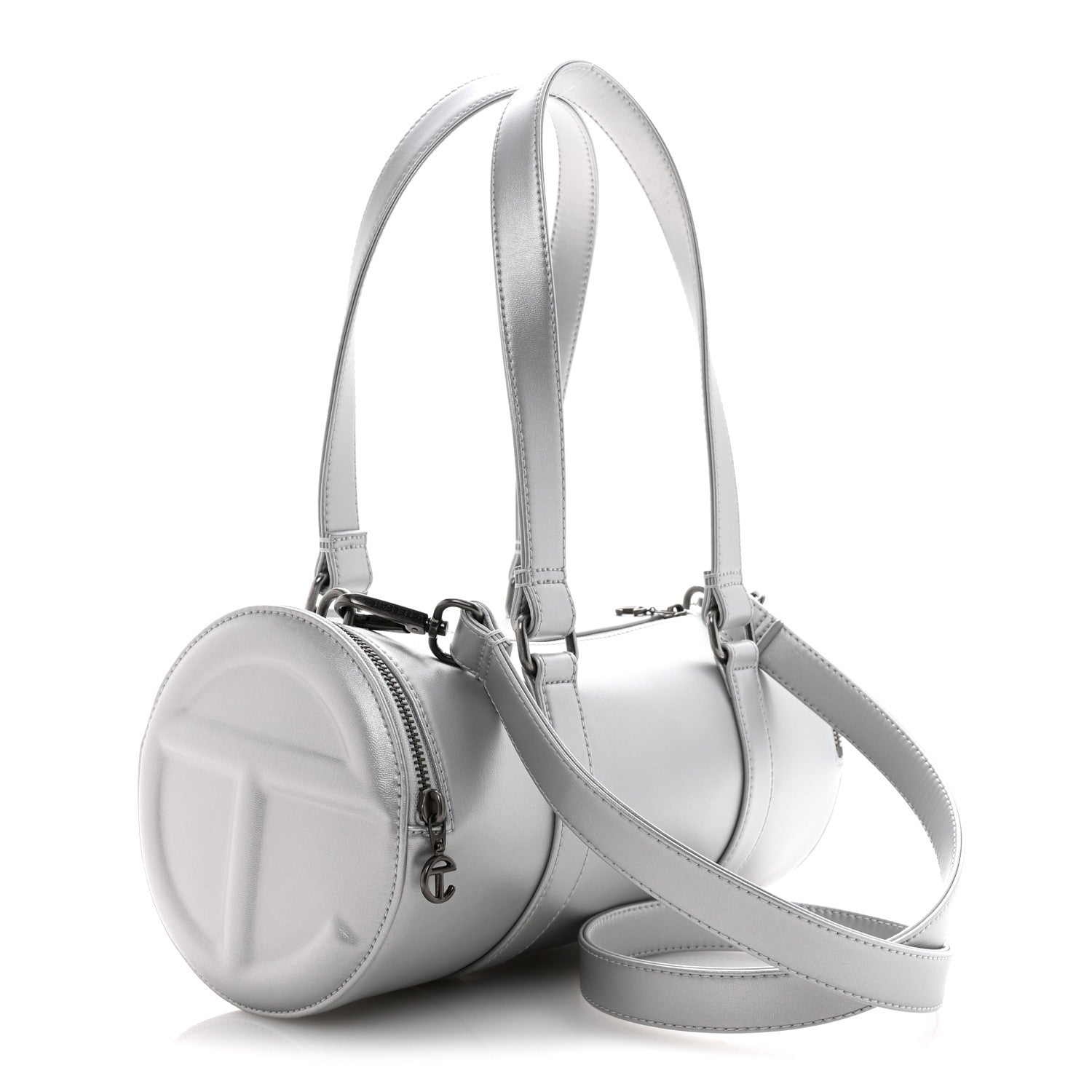Telfar Vegan Leather Medium Duffle Silver 3 of 9