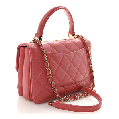 Chanel Lambskin Quilted Small Trendy CC Flap Dual Handle Bag Dark Pink 3 of 10