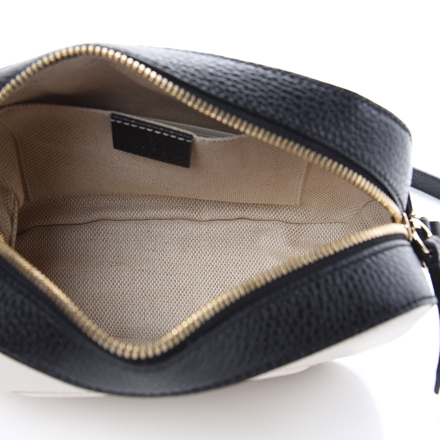 Gucci Dollar Calfskin Bi-Color Small Soho Disco Bag Mystic White Black 5 of 9