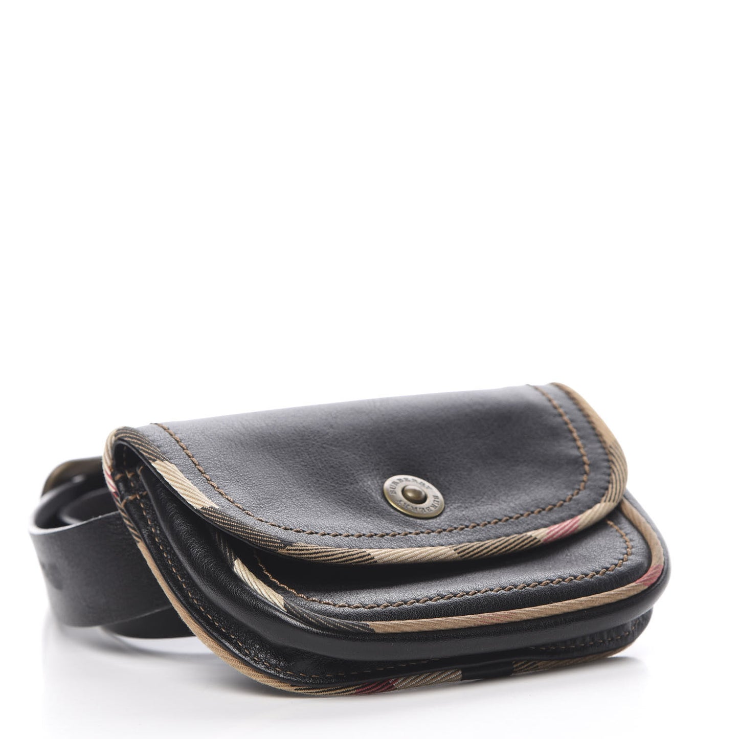 Calfskin Nova Check Small Bum Bag Black