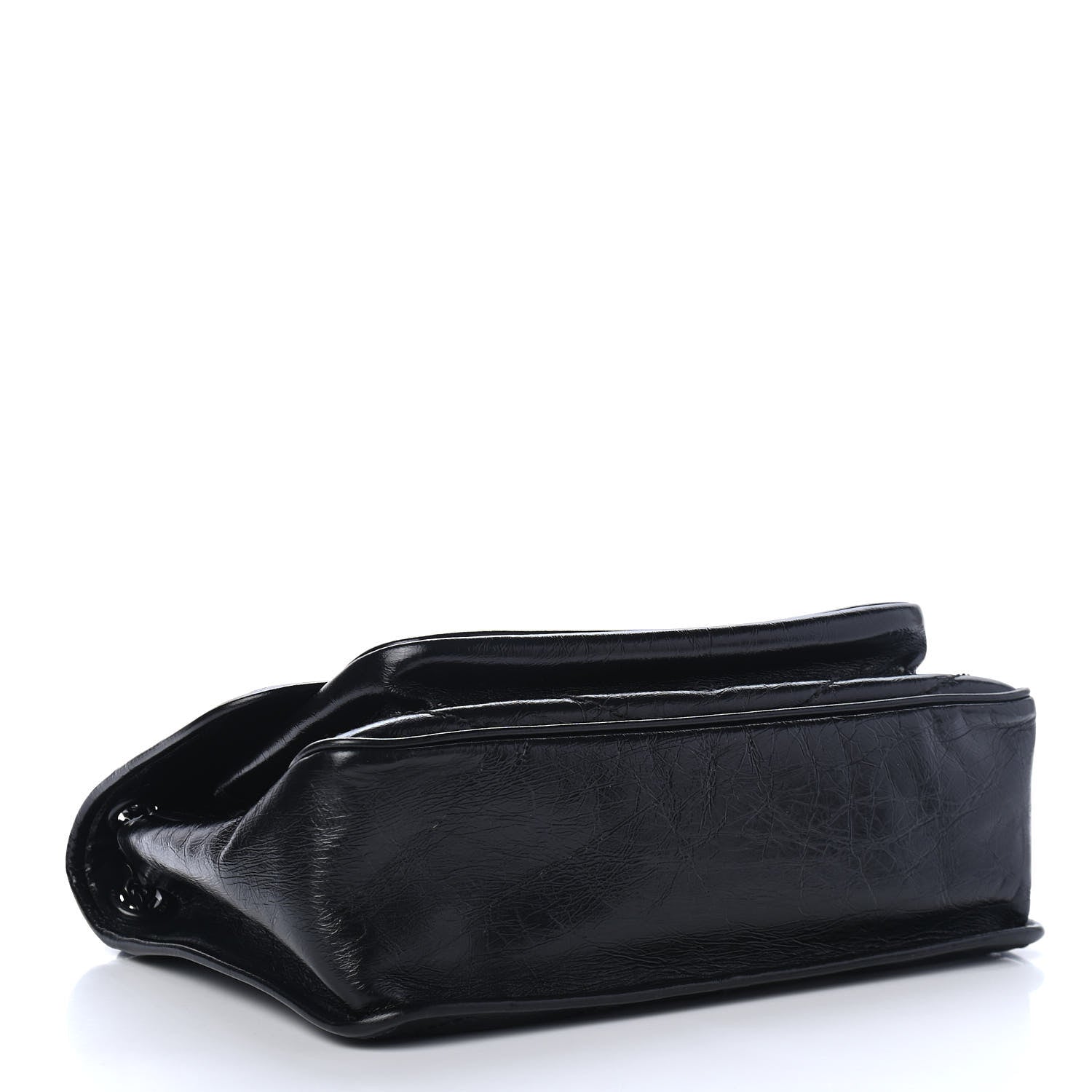 Saint Laurent Crinkled Calfskin Matelasse Monogram Medium Niki Chain Satchel Black 3 of 4