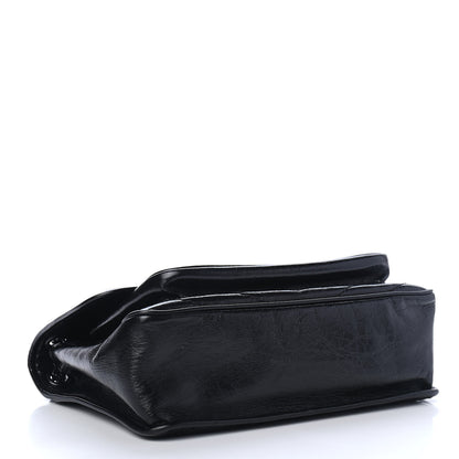 Saint Laurent Crinkled Calfskin Matelasse Monogram Medium Niki Chain Satchel Black 3 of 4